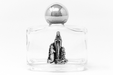 Lourdes Water Bottle with Rose Top.