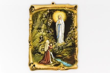 2D Lourdes Apparition Wall Plaque.