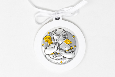 Angel Silver Plated Crib Medal.