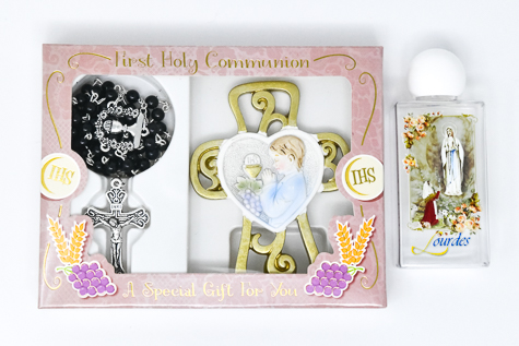 Boy's Communion Rosary & Lourdes Water.