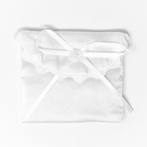 Communion Silk White Rosary Purse.