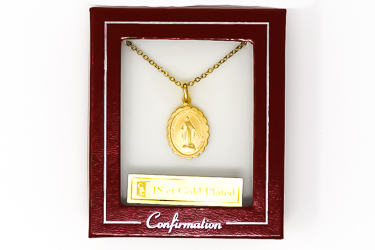 Gold Miraculous Medal Necklace.