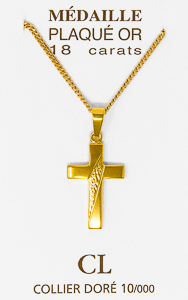 Men's Gold Cross Necklace.