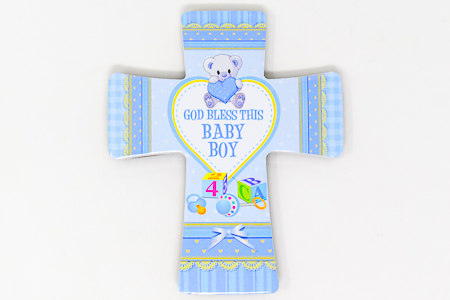 Baby Boy Porcelain Cross.