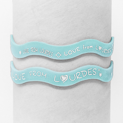 Lourdes Blue Rubber Bracelet.