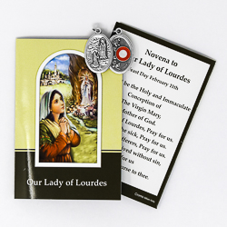 Prayer Booklet with Saint Bernadette Relic Medal.