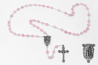 Rose Quartz Birthstone Rosary Beads.