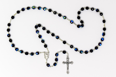 Virgin Mary Silver Alpaca Rosary. 