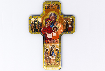 Icon Holy Family Cross Wall Plaque.